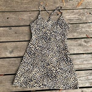 Leopard print athletic dress with shorts